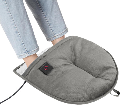 Brookstone Electric Foot Warmer with 4 Heat Settings, Sherpa Lined