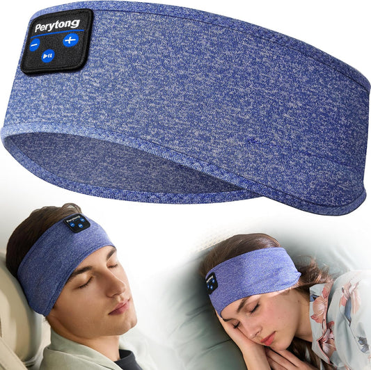 Perytong Sleeping Headphones Bluetooth Headband, Soft Long Time Play Sleeping Headsets with Built in Speakers Perfect for Workout,Running,Yoga,Travel, Darkgray