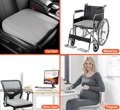 Lofty Aim Car Seat Cushion, Memory Foam Car Seat Cushions for Long Driving | Comfy Car Seat Pillow for Pain Relief, Driver Seat Cushion Adds Height, Butt Cushion for Car, Truck, Office Chair, Black