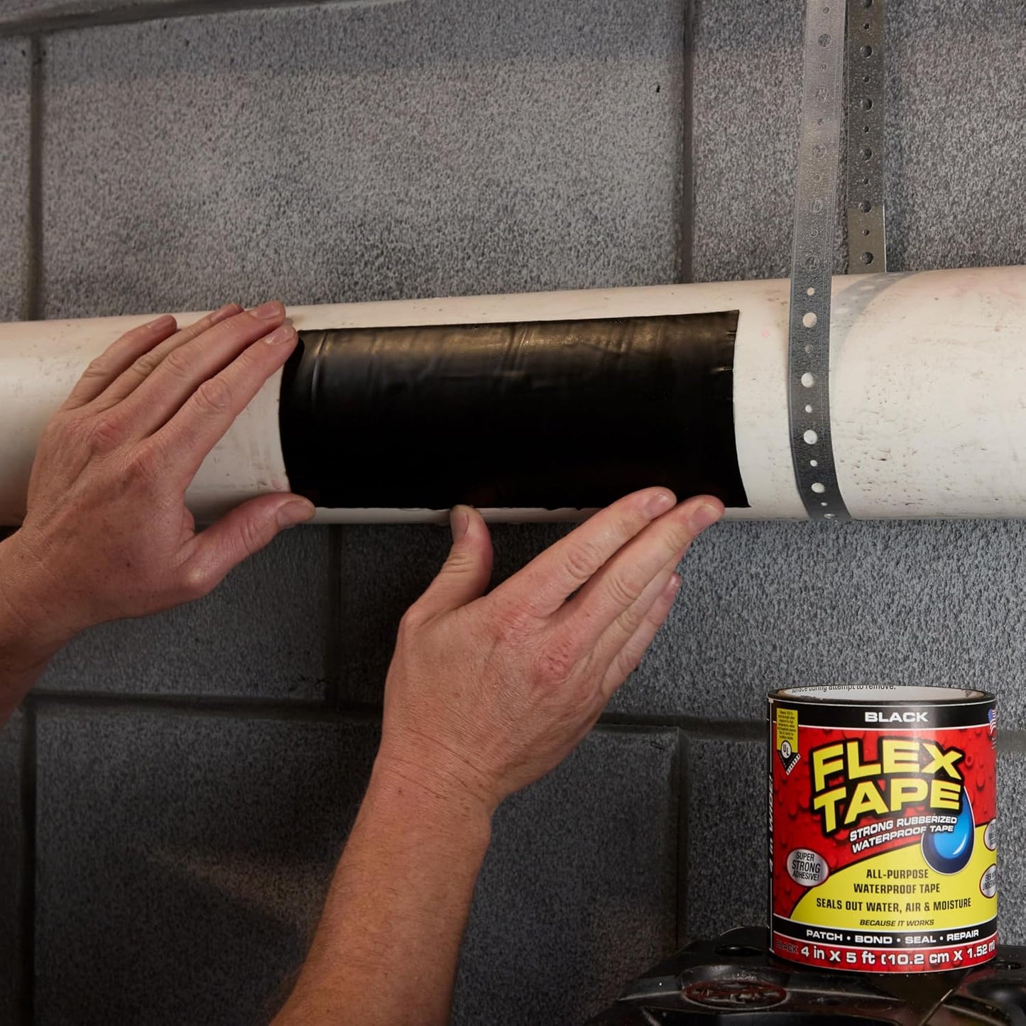 Flex Tape, Original Thick Flexible Rubberized Waterproof Tape - Seal and Patch Leaks, Works Underwater, Indoor Outdoor - Home RV Roof Plumbing and Pool Repairs, Clear, 4 in x 5 ft, Pack of 1