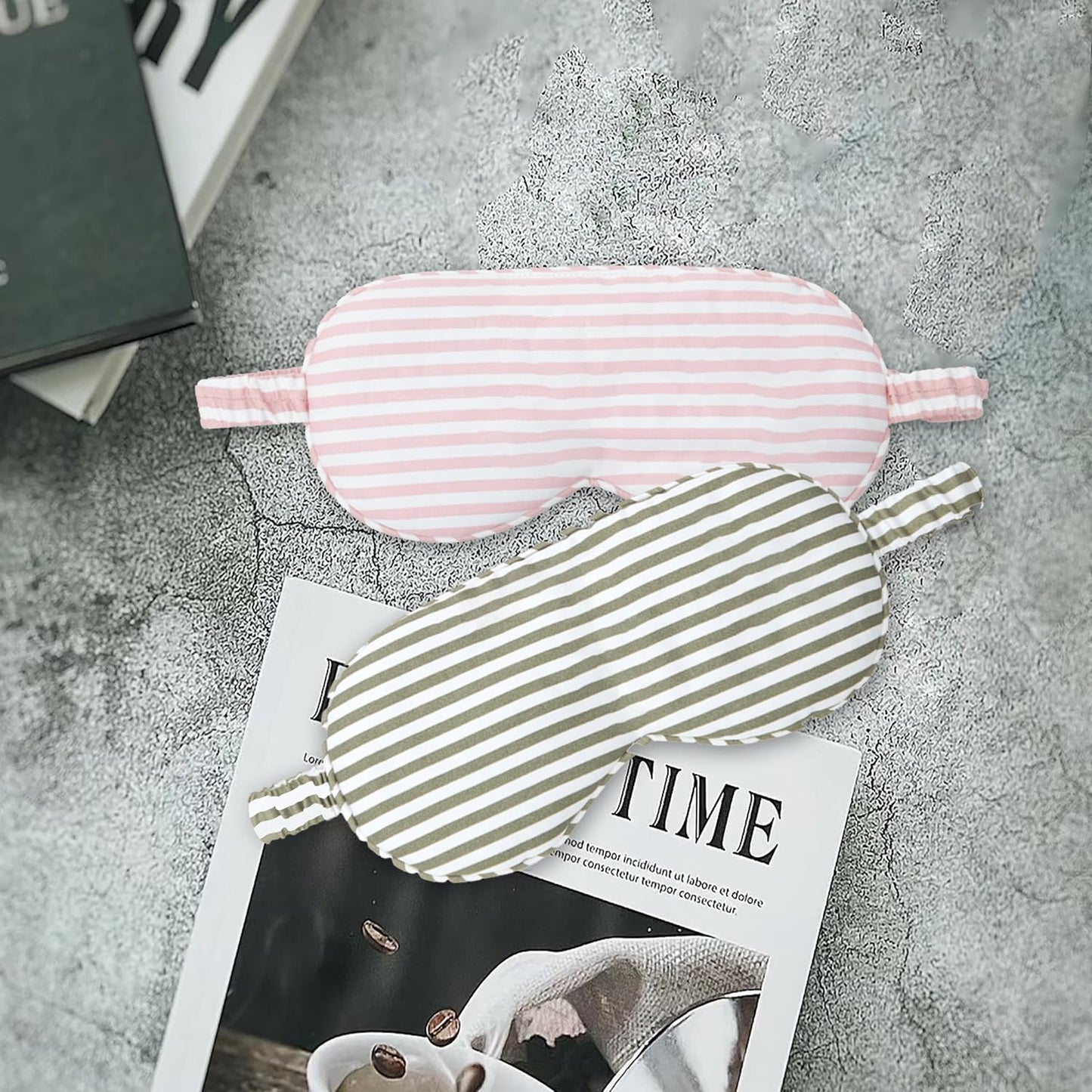 HBHLFZ Sleep Mask 2 Pack - Bamboo Viscose Fiber Sleeping Eye Mask - with Elastic Band/Headband - Comfort Sleeping Shade - for Nighttime Sleeping, Traveling & Napping（Pink，Green）