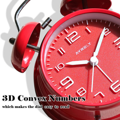 AYRELY® Super Loud Alarm Clock for Heavy Sleepers, 4.5 Inch Twin Bell Retro