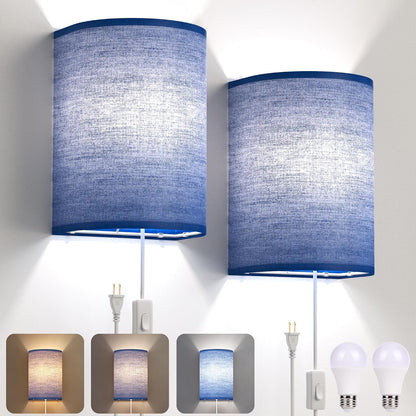 Battery Operated Rechargeable Wall Sconce Set of Two with 10000mAh Battery