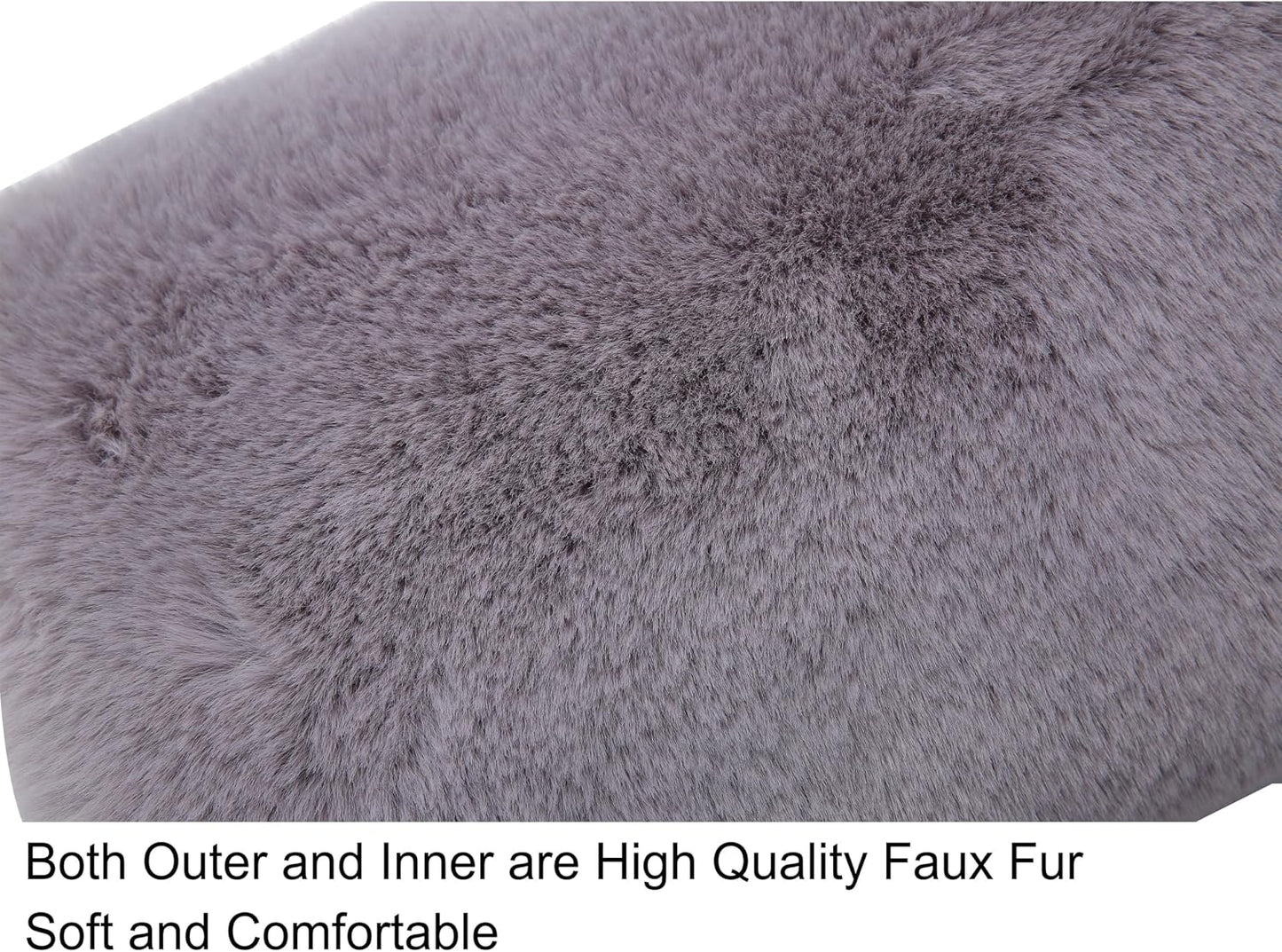 Faux Fur Hand Muff for Women Winter Hand Warm Warmer with PU Leather Strap