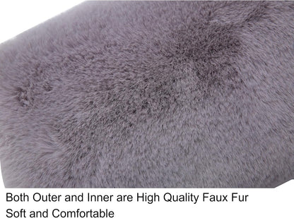 Faux Fur Hand Muff for Women Winter Hand Warm Warmer with PU Leather Strap