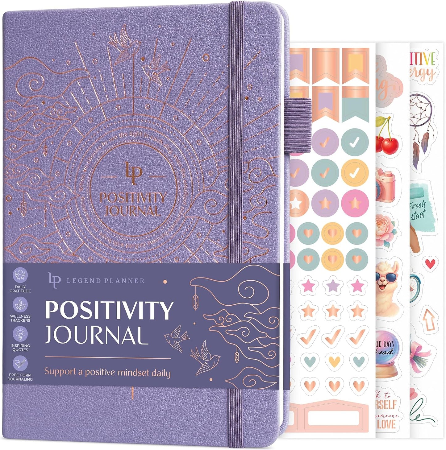 Legend Positivity Journal with Prompts – Guided Daily Affirmation Journal for Women & Men – Mental Health, Gratitude & Reflection Diary (Lavender)