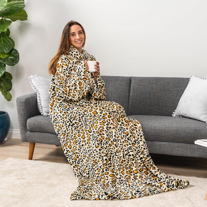 PAVILIA Blanket with Sleeves for Adult Women Men, Soft Warm Wearable Blanket Fleece Wrap Throw, Robe Blanket Gift