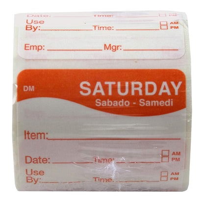 DayMark Day of the Week 2" Square Dissolvable Labels, Monday-Sunday, Label Dispenser Included (1,750 labels)