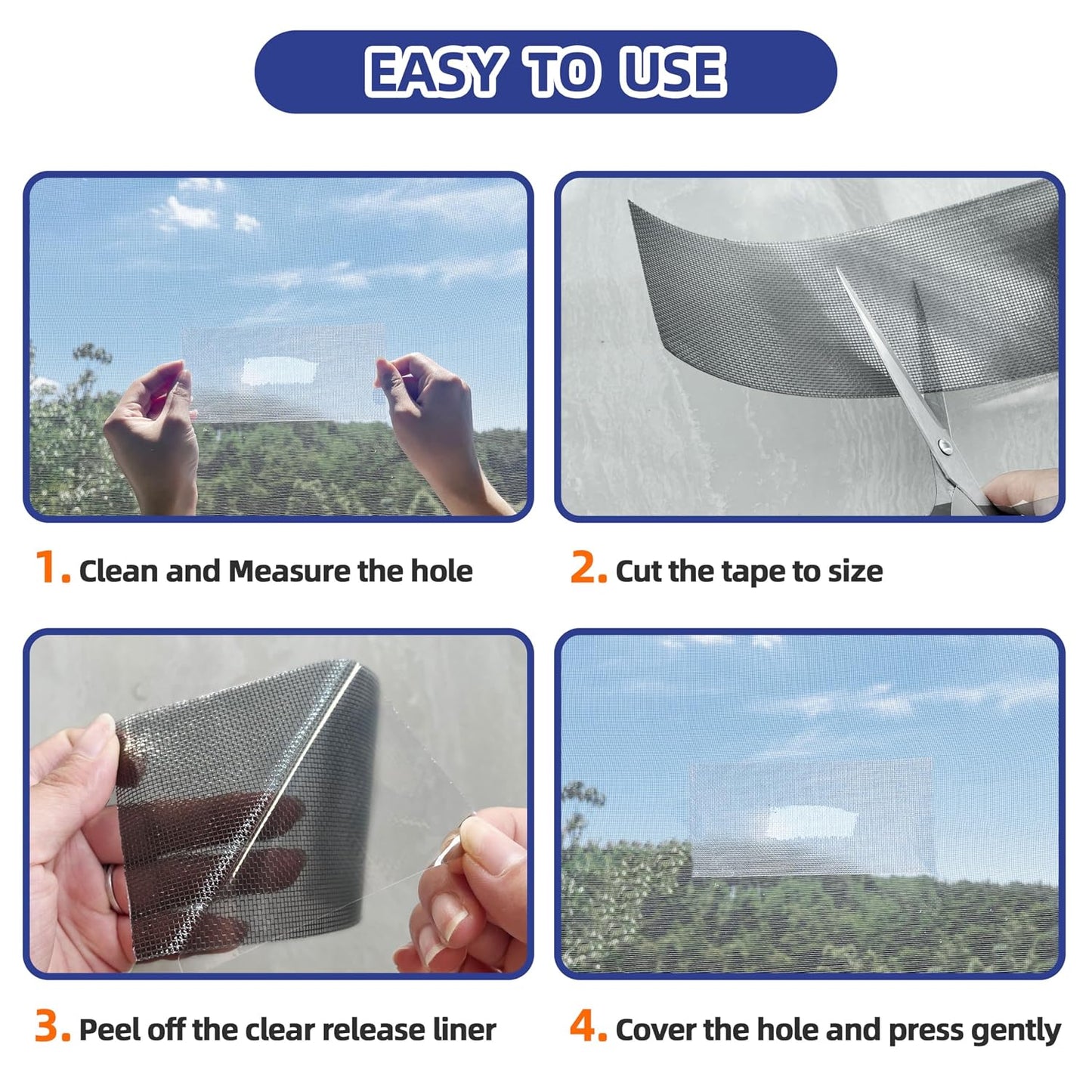 KING MOUNTAIN Grey Window Screen Repair Tape,3inX20FT Heavy Duty Screen Repair Kit for Window Screen and Screen Door Tears Holes,Strong Adhesive & Waterproof Window Screen Patch