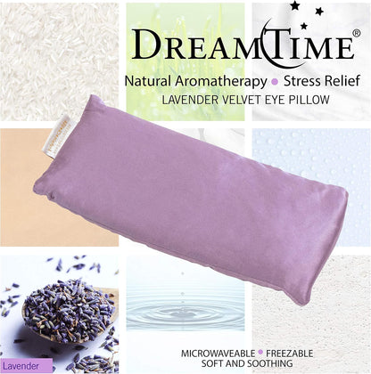 DreamTime Inner Peace Eye Pillow, Aromatherapy Lavender, Wellness and Relaxation Mask, Sooth Stress and Relieve Headaches, Purple Velvet