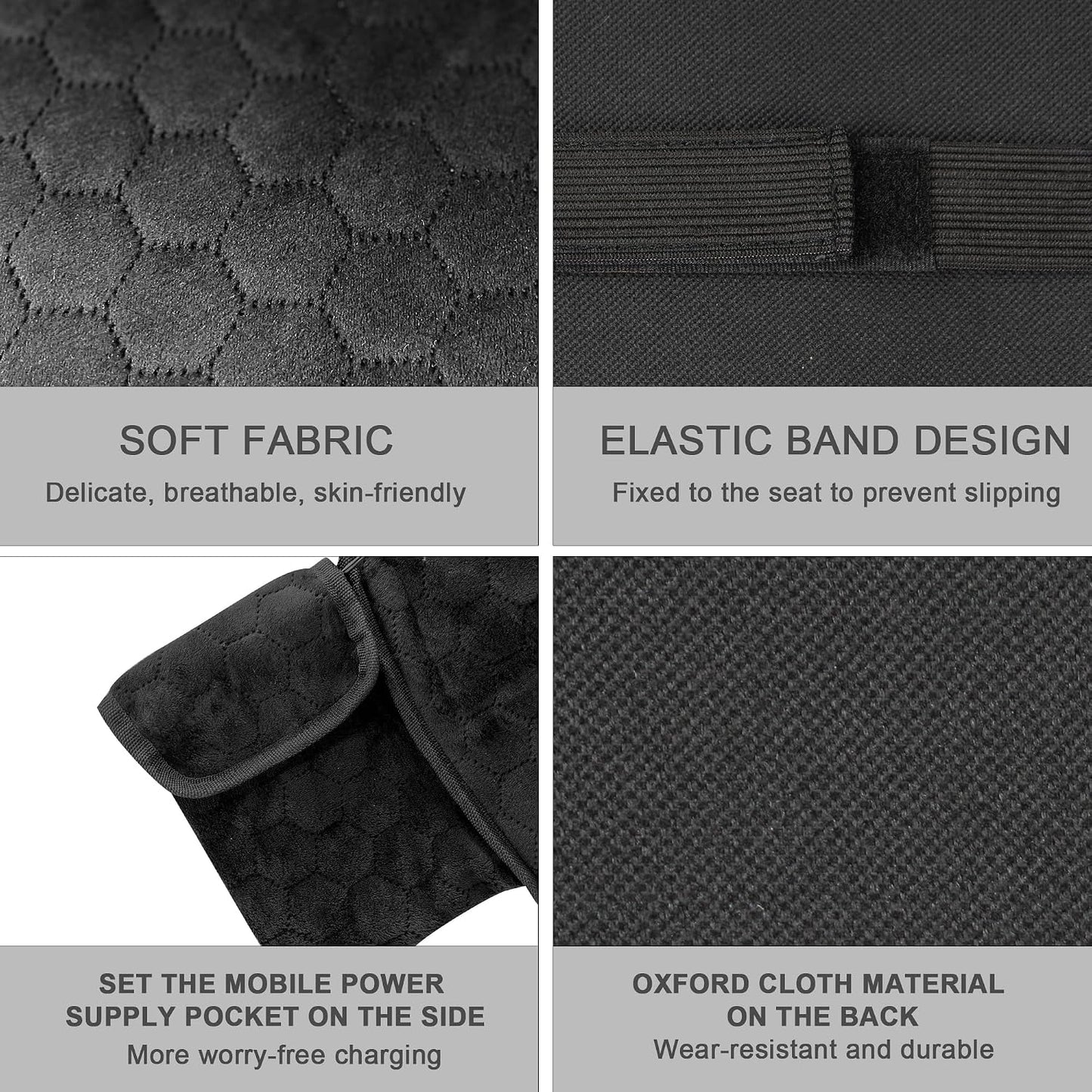 Portable Heated Seat Cushion (No Power Bank) - Premium Heated Camping Chair Pad, Foldable Heated Stadium Seat for Bleachers, USB Powered for Sports & Concerts - Grey