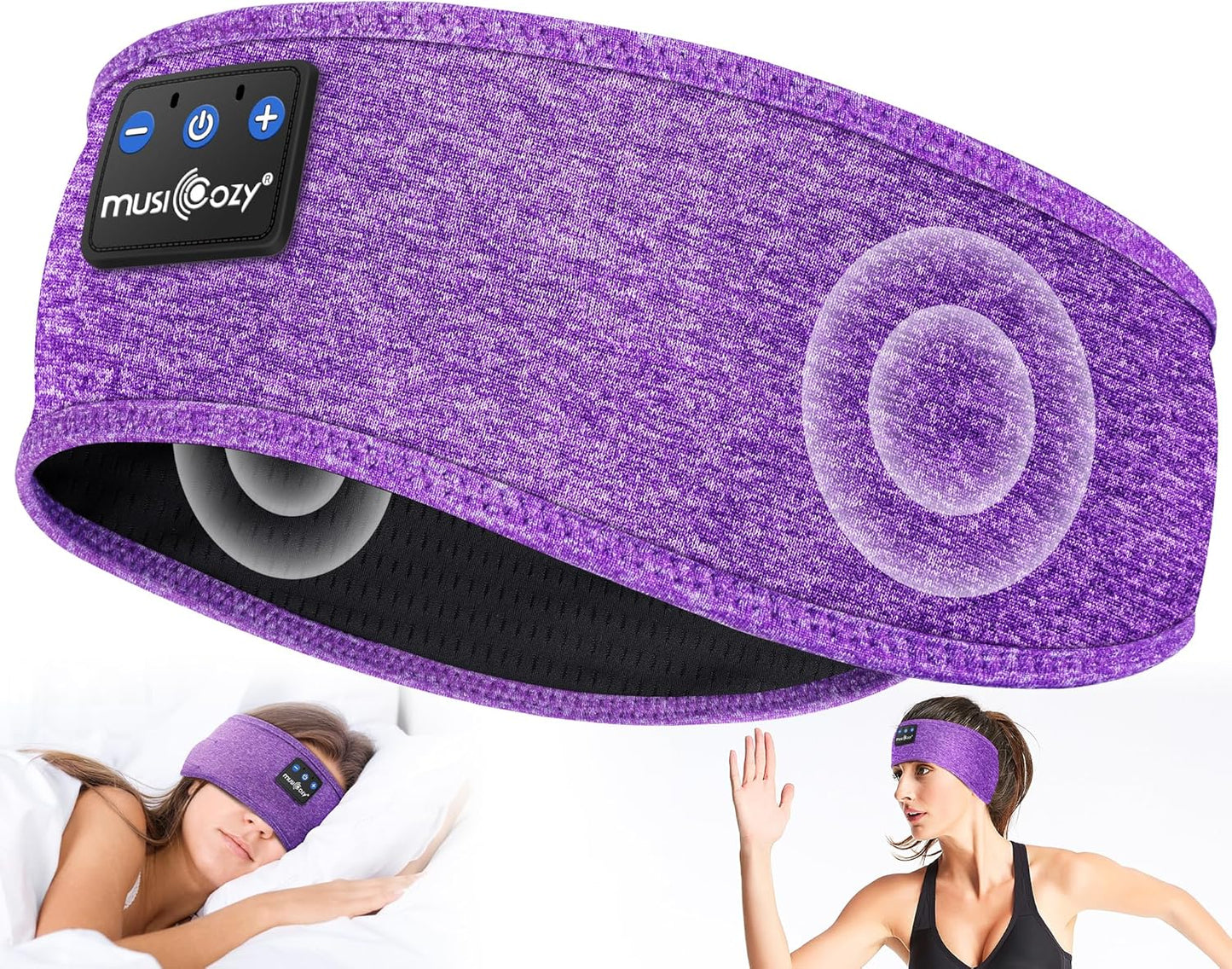 MUSICOZY Sleep Headphones Bluetooth 5.4 Headband, Wireless Earphones Music Sleep Earbuds Sleeping Eye Mask with HD Stereo Speakers for Workout Running Travel Yoga, Ideal Gifts for Men Women Mom Dad