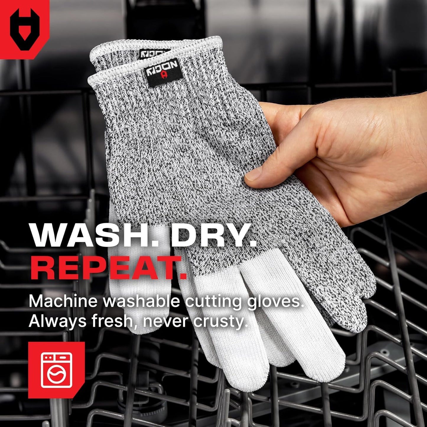 NoCry Premium Cut Resistant Gloves Food Grade — 100% Food Safe — Level 5 Meat Cutting Glove for Chefs & Butchers — Perfect Mandoline Glove or Oyster Shucking Gloves with Superior Comfort & Dexterity