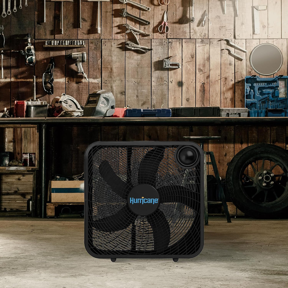 Hurricane Classic Floor Box Fan with 3 Speed Settings, Black - 20in