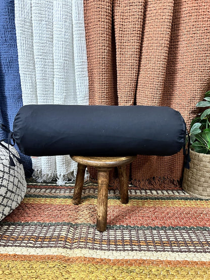 Saffron HANDICRAFTS Cotton 240TC - Bolster Cover Full Round Removable Cover for Neck Roll, Leg Rest,Yoga Practice, Meditation, Bed Sofa Couch (Teal Blue, 8"x24"(20 cm x 60 cm))