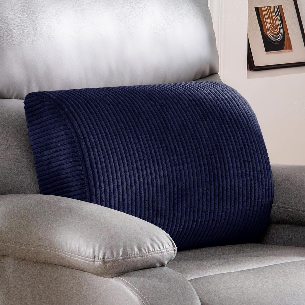 HIGOGOGO Lumbar Support Pillow for Recliner Chair/Accent Chair/Couch, Memory Foam Back Support Cushion for Elderly, Recliner Cushions for Back Rest, Pain Relief, Reading, Washable Cover, Brown