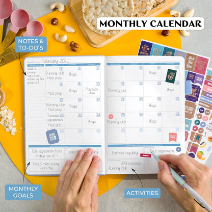 Legend Food Journal, Weight Loss & Meal Tracking Diary 5.8x8.3 Hot Pink