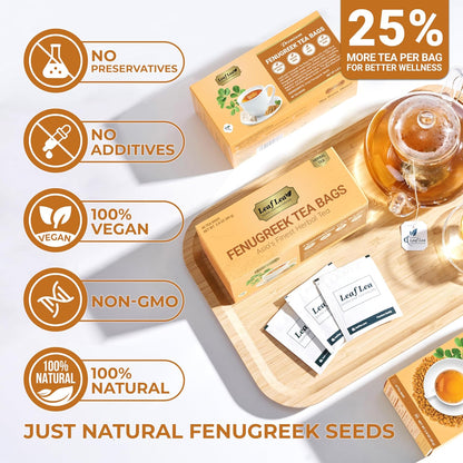LeafLea 40 Turmeric Ginger Cinnamon Tea Bags, 100% Natural Ingredients Herbal Tea, Turmeric Ginger Herbal Blend for Wellness, Vegan, No Sugar, Caffeine-Free, Individually Wrapped for Freshness