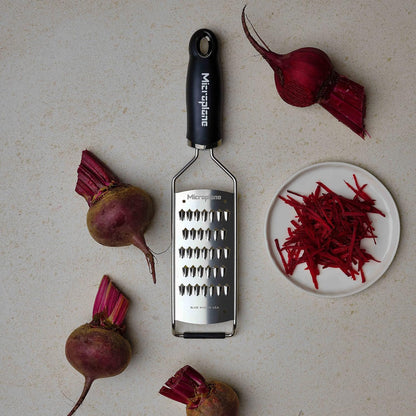 Microplane Gourmet Series Cheese Grater with Soft Touch Handle (Extra Coarse, Black)