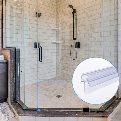 2-Pack ShowerDoor Bottom Seal 3/8" x 36" Polycarbonate Frameless Ultra Clear Shower Door Seal Strip for Glass Doors Stop Leaks and Create a Water Barrier Replacement Shower Cubicle