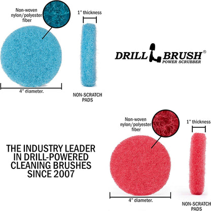 Cordless Drill Attachment - Acid Rain - Pool Tile - Granite - Shower Doors | Scrub - Scour - Drill Pads - Hard Water Stain Remover - Soap Scum - Mold - Mildew - Mineral - Rust - Calcium - Limescale