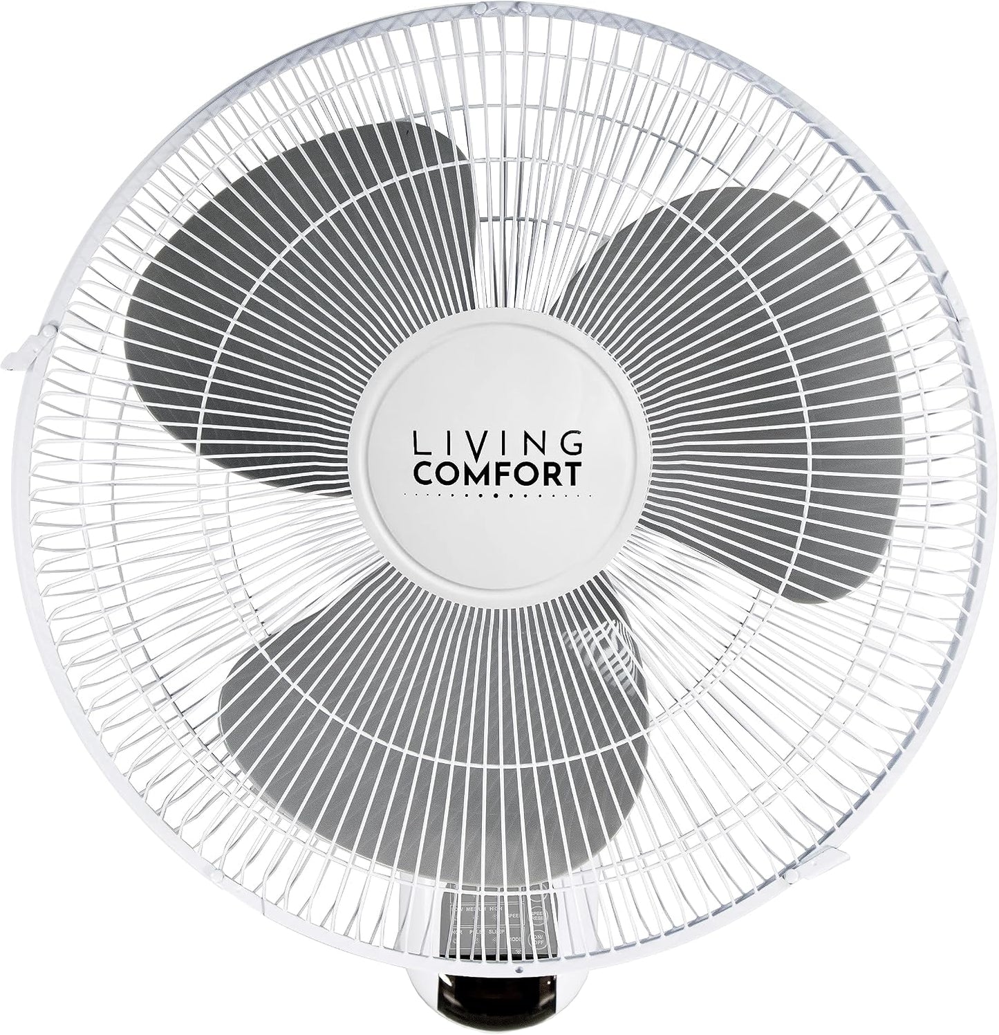 Comfort Zone 16-Inch Fan with Remote Control – Quiet 3-Speed Oscillating Indoor Fan with 90° Wide-Angle Airflow, Timer & Sleep Modes – Space-Saving Wall Fan for Bedroom, Home Gym & Office, White
