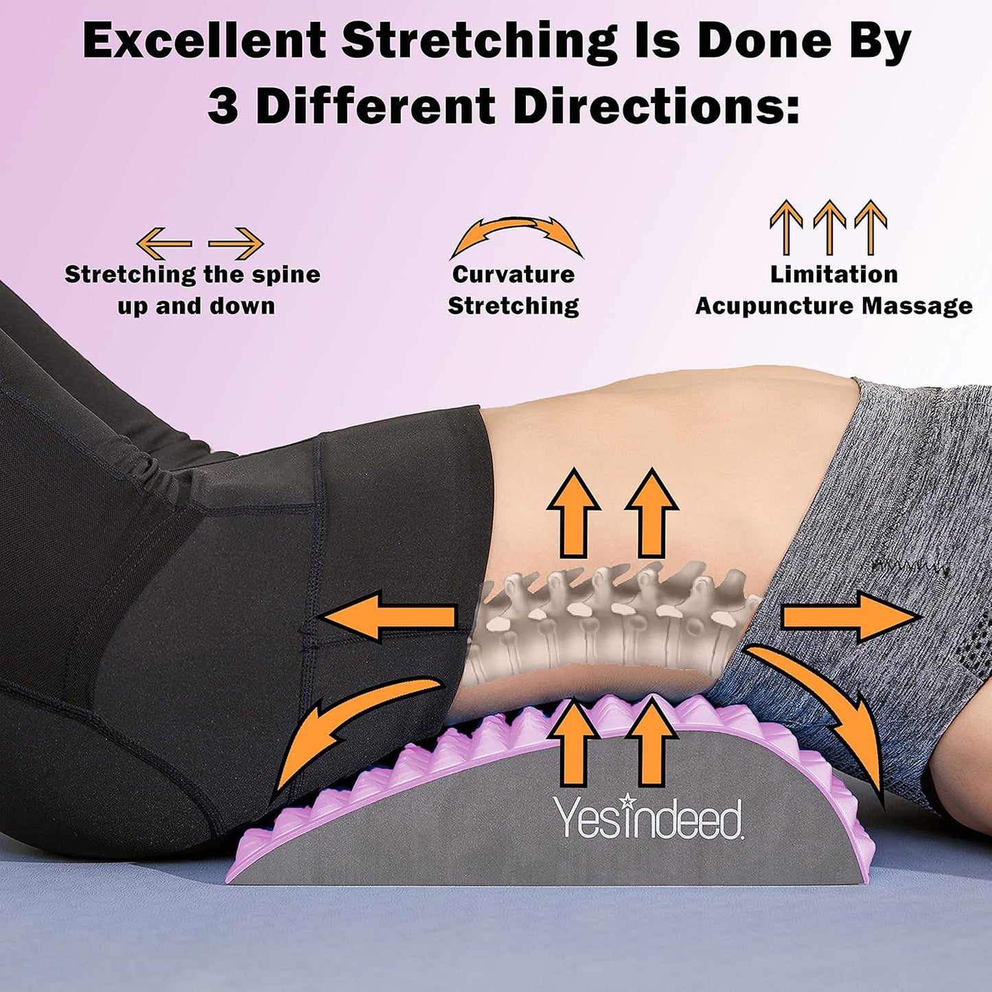 Back Stretcher Pillow – Pain Relief for Lower Back, Lumbar Support, Posture Correction, Sciatica Aid, Orthopedic Design, Easy to Use at Home, Office, or Anywhere, Orthopedist Recommended