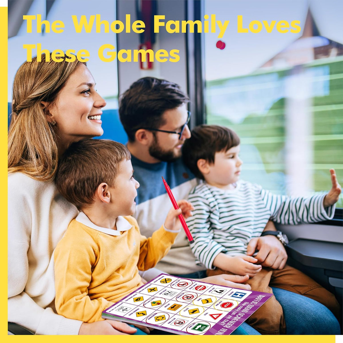 Road Trip Game Pad, 80 Perforated Sheets Travel Activity Pad, 5 Games in 1 Pad, Plane, Car Trip Activity, Pen Pencil & Paper Game for Kids, Adults (6” x 9”)