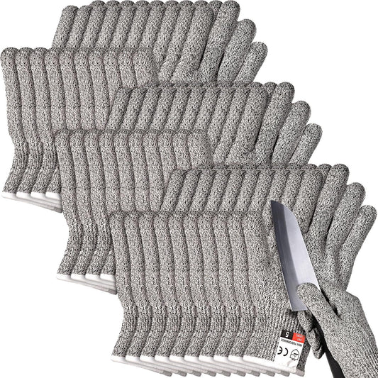 Potchen 15 Pairs Cut Resistant Gloves Level 5, Safety, Medium
