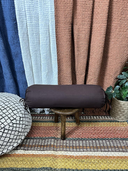 Saffron HANDICRAFTS Cotton 240TC - Bolster Cover Full Round Removable Cover for Neck Roll, Leg Rest,Yoga Practice, Meditation, Bed Sofa Couch (Teal Blue, 8"x24"(20 cm x 60 cm))