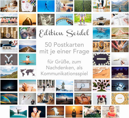 Edition Seidel Set of 50 Premium Postcards Motivational Cards Communication Training Conversation Game Coaching Tools Cards Landscapes Nature Feeling Cards Self-Mindfulness Sayings