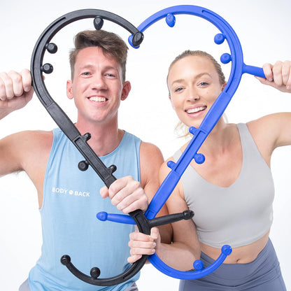 Body Back Buddy Classic Back Massager & Neck Massager for Pain Relief, Blue | USA Made Dual Massage Hooks For Back, Shoulder, And Neck, Muscle Knot Remover For Trigger Point Therapy And Full Body Relief