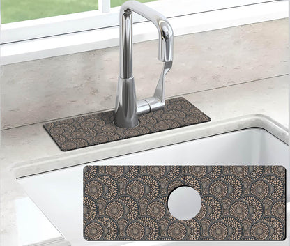 Kitchen Sink Splash Guard Faucet Mat Super Absorbent Fast Drying Mat Sink Gadgets Splash Guard Behind Faucet Drip Catcher for Kitchen (Pink Red Roses Floral, 23.5x5.5in)