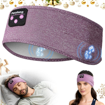 Perytong Sleep Headphones Bluetooth 5.4 Headband, Wireless Sleep Headphones for Side Sleepers - Sleeping Headband with Ultra-Thin Speaker Microphone Handsfree Gift Ideas for Women Men
