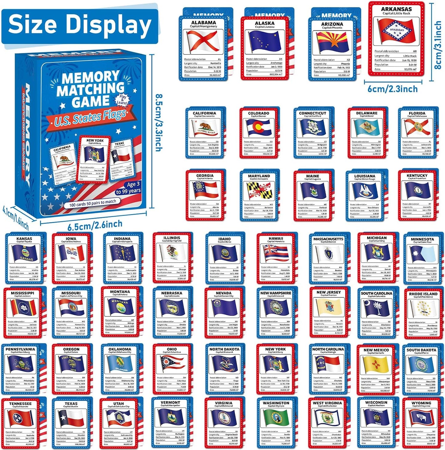 gisgfim 100 PCS Memory Matching Game Famous Paintings Concentration Memory Card for Adults Learning Educational Game A Fun & Fast Artworks Theme Matching Games