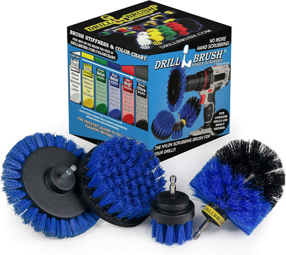 Yellow Drill Brush Attachments for Cleaning Shower, Grout Lines, Bathroom | Grout Cleaner Drillbrush Kit - Rotary Scrub Brush Tile Cleaner Drill Attachment for Crevices - Bathroom Tile Scrubber Set