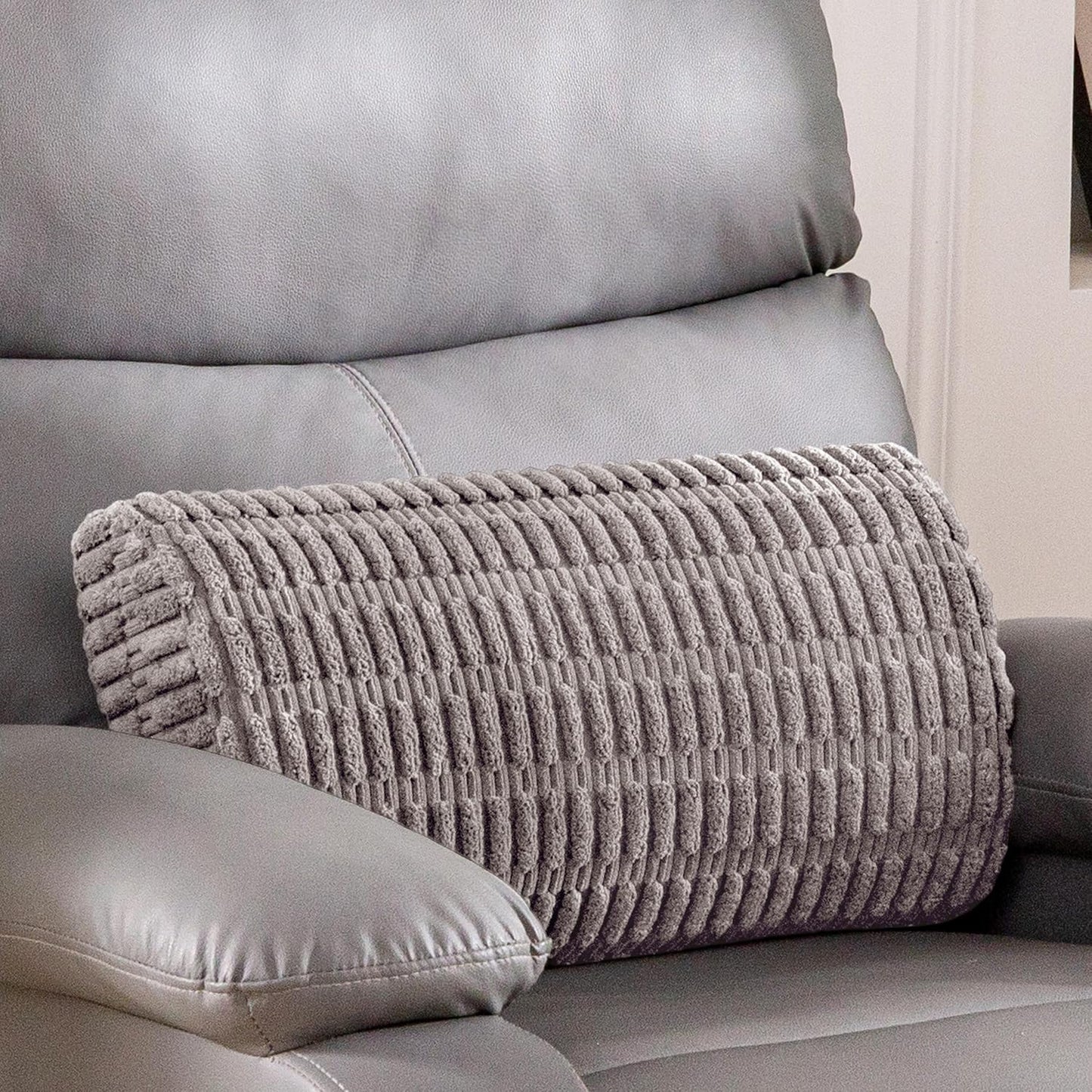 Lumbar Support Pillow for Recliner Chair/Office Chair/Couch, Memory Foam Back Support Cushion with Adjustable Strap, Recliner Cushions for Lower Back Pain Relief, Sleeping, Washable Cover, Beige