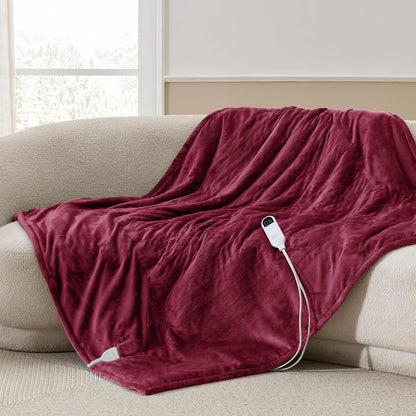Bedsure Heated Blanket Throw Blanket with Preheat Function - Fast Heating Electric Blanket, Soft Flannel Throw with 6 Time Settings(Up to 10H), 6 Heating Settings, Gifts for Grandma (50"x60", Grey)