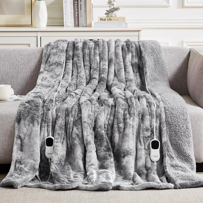 Homemate Heated Blanket Electric Heating Throw 50x60 Plush Faux Fur Sherpa