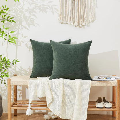 GAWAMAY Lumbar Support Pillow Decorative Rectangle Throw Pillow Covers 12"x20" Inch Set of 2, Soft Chenille Fall Pillowcase for Living Room Bedroom Sofa Couch Cushion Cover Grey 30x50cm (No Insert)