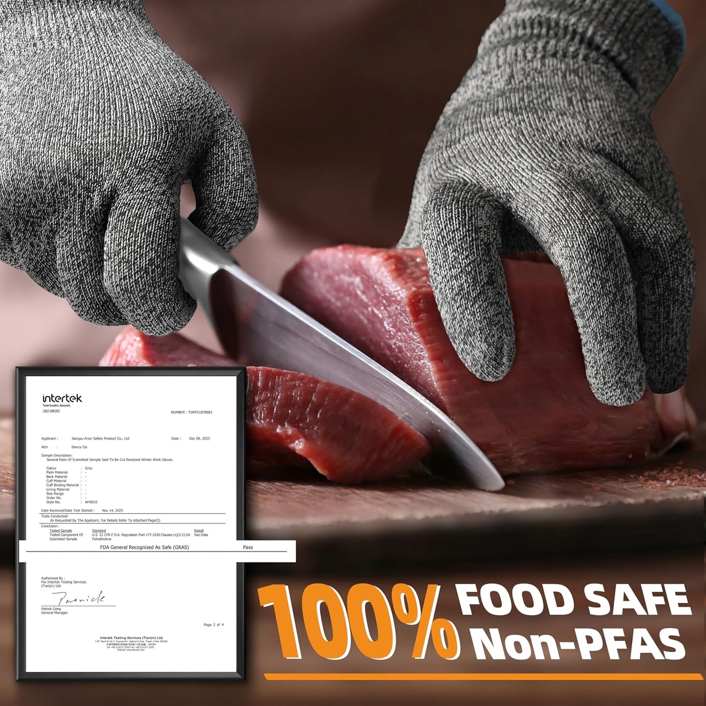 Schwer SlicePro Ultra-Durable ANSI Cut Resistant Gloves PR1501, 10X Reinforced Food Grade Cutting Glove, Mandoline Gloves for Kitchen Meat Cutting, Oyster Shucking, Fish Fillet Processing, M | Non PFAS, No Glass Fiber, for Kitchen Food Prep, Mandolin