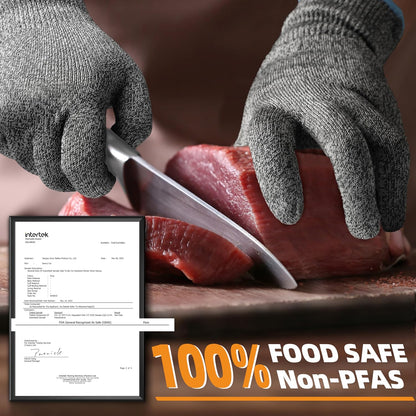 Schwer SlicePro Ultra-Durable ANSI Cut Resistant Gloves PR1501, 10X Reinforced Food Grade Cutting Glove, Mandoline Gloves for Kitchen Meat Cutting, Oyster Shucking, Fish Fillet Processing, M | Non PFAS, No Glass Fiber, for Kitchen Food Prep, Mandolin