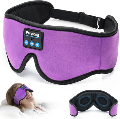 Perytong Sleep Mask with Bluetooth 5.4 Headphones, Wireless Music Sleep Eye Mask for Side Sleepers, 3D Contoured Comfort & Built-in HD Stereo Earphones, Blackout for Travel (Peach Pink)