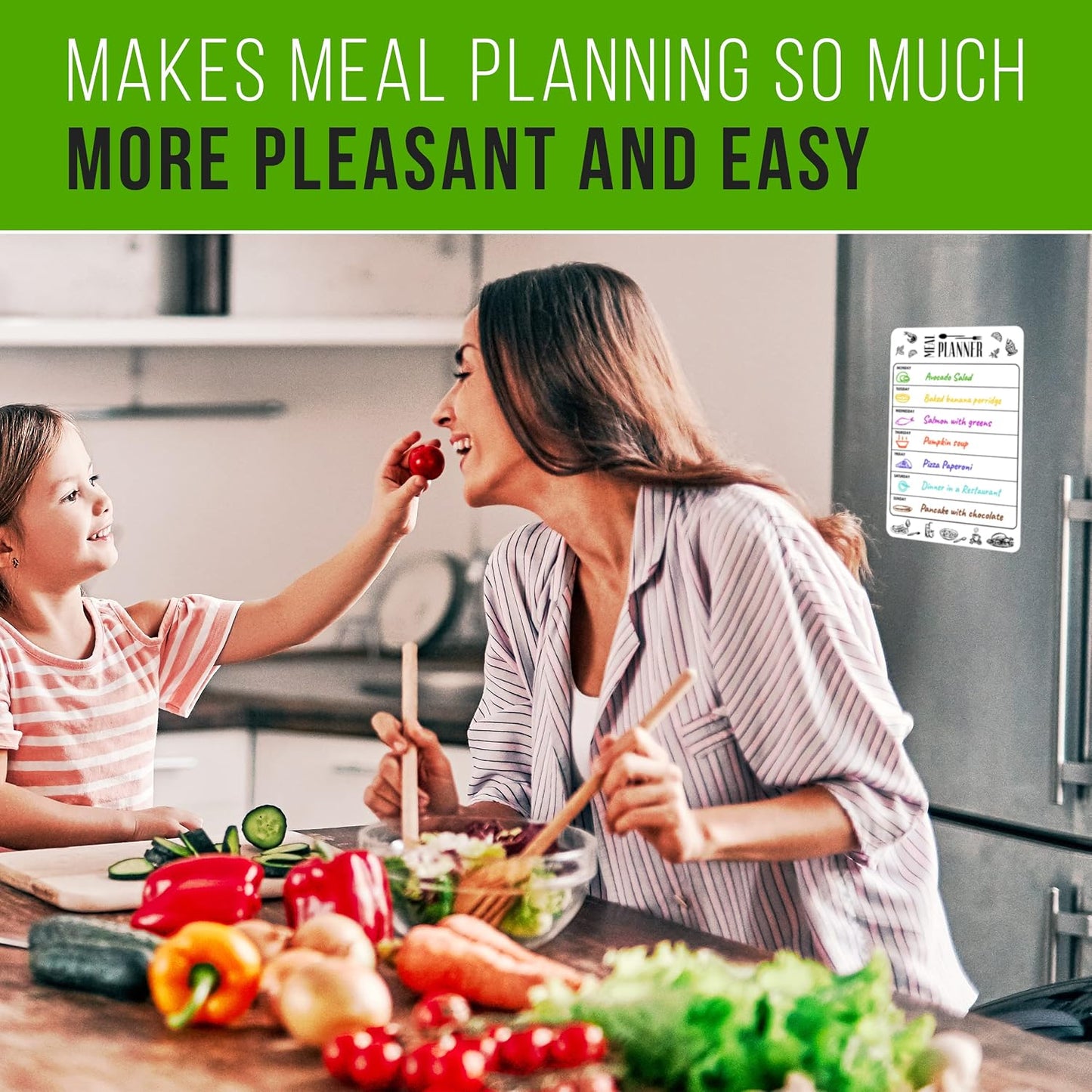 Dry Erase Menu Board for Fridge A4-8.5 x 12 in Weekly Meal Planner Dry Erase Board Magnetic Meal Planner for Refrigerator Dry Erase Dinner Menu Board for Kitchen Magnetic Dinner Menu for Fridge