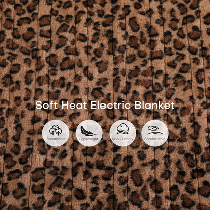 Electric Heated Blanket Full Size 72"x84" – Light Gray | ETL for Safe Overnight, 4 Heat Settings & 10H Auto Off, Dual-Sided Microplush Sherpa for Home Night, Machine washable