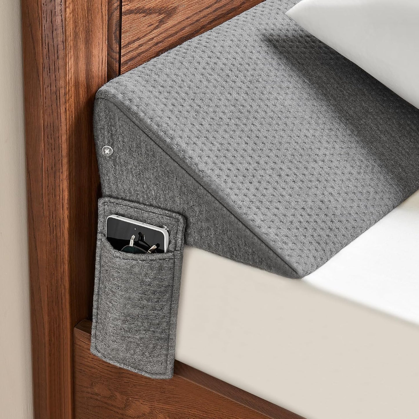 IFNOW Queen Size(60"x6"x10") Bed Wedge Pillow for Headboard, Mattress Gap Filler(0-8"), Bed Wedge for Gap Between Your Headboard and Mattress Dark Grey | High-Density Foam,Fills 0-8"Mattress Gap,Prevents Pillow & Items Falling,Works with Headboard or