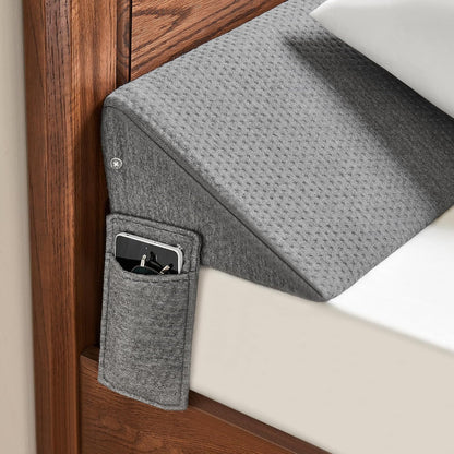 IFNOW Queen Size(60"x6"x10") Bed Wedge Pillow for Headboard, Mattress Gap Filler(0-8"), Bed Wedge for Gap Between Your Headboard and Mattress Dark Grey | High-Density Foam,Fills 0-8"Mattress Gap,Prevents Pillow & Items Falling,Works with Headboard or
