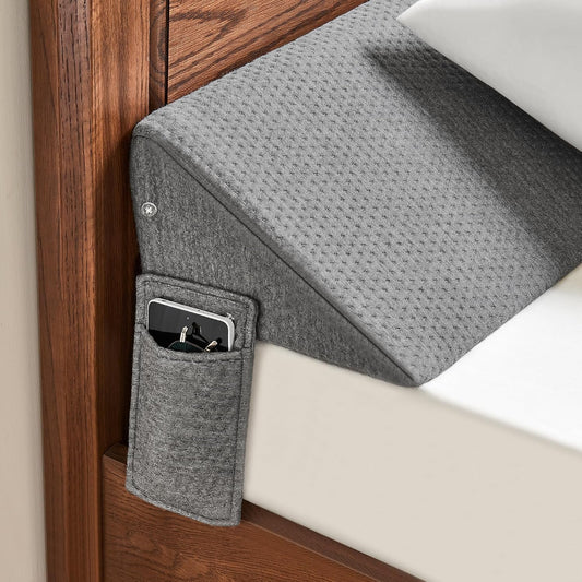 IFNOW Queen Size(60"x6"x10") Bed Wedge Pillow for Headboard, Mattress Gap Filler(0-8"), Bed Wedge for Gap Between Your Headboard and Mattress Dark Grey | High-Density Foam,Fills 0-8"Mattress Gap,Prevents Pillow & Items Falling,Works with Headboard or