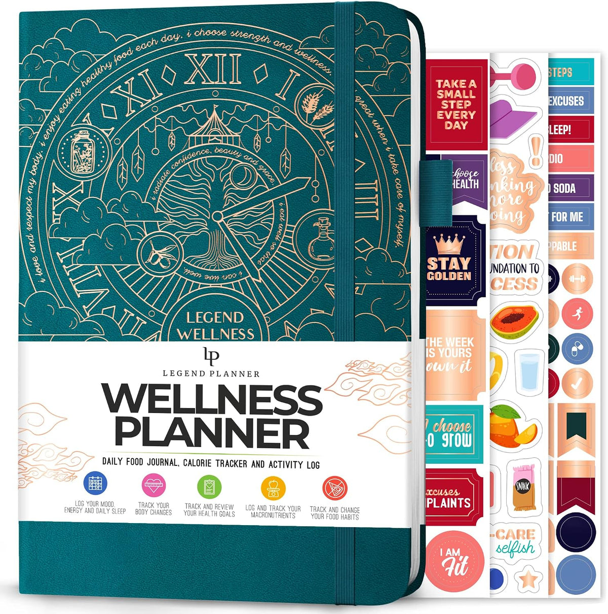 Legend Food Journal, Weight Loss & Meal Tracking Diary 5.8x8.3 Hot Pink