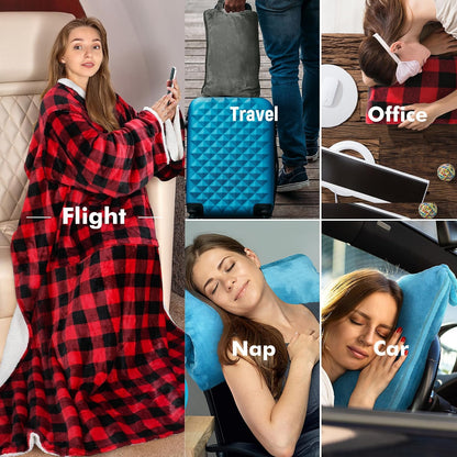 Catalonia Sherpa Wearable Blanket with Sleeves Arms